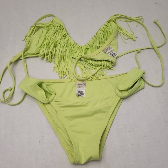 l*space L * Space Swim Swimsuit Fringe Audrey Halter & Bikini Set S - Picture 8 of 9